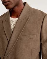 The A&F Collins Tailored Double-Breasted Linen-Blend Blazer