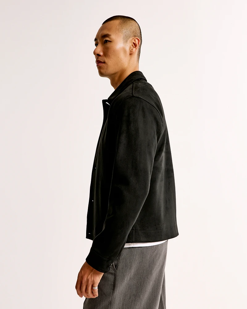 Cropped Vegan Suede Jacket