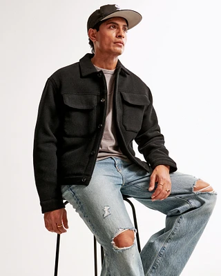 Cropped Dressy Trucker Jacket