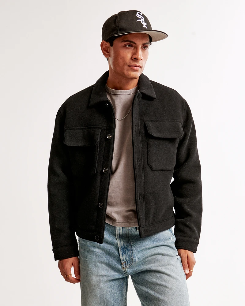Cropped Dressy Trucker Jacket