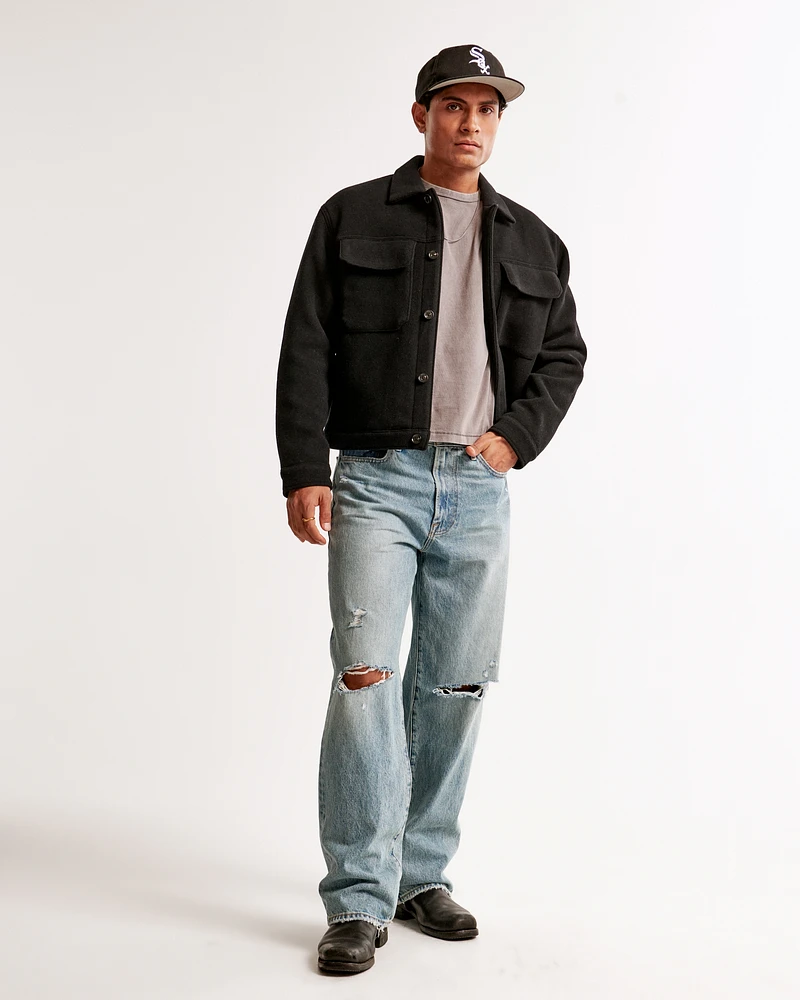 Cropped Dressy Trucker Jacket