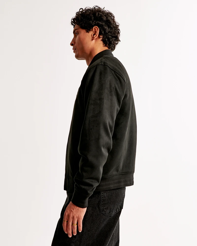 Vegan Suede Bomber Jacket