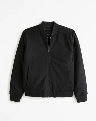 Vegan Suede Bomber Jacket