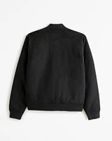 Vegan Suede Bomber Jacket