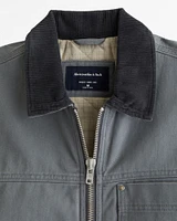 Sherpa-Lined Zip Workwear Jacket