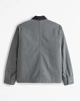 Sherpa-Lined Zip Workwear Jacket