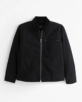 Sherpa-Lined Zip Workwear Jacket