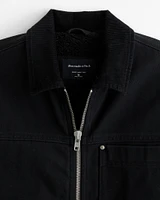 Sherpa-Lined Zip Workwear Jacket