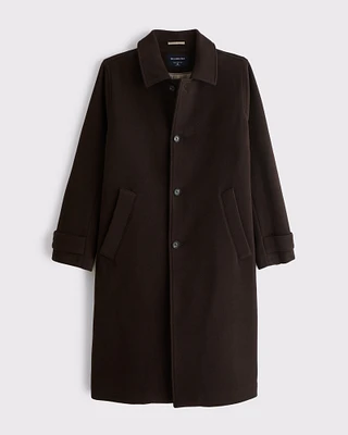 Wool-Blend Mac Coat