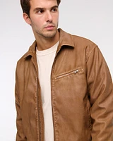 Western Vegan Leather Trucker Jacket