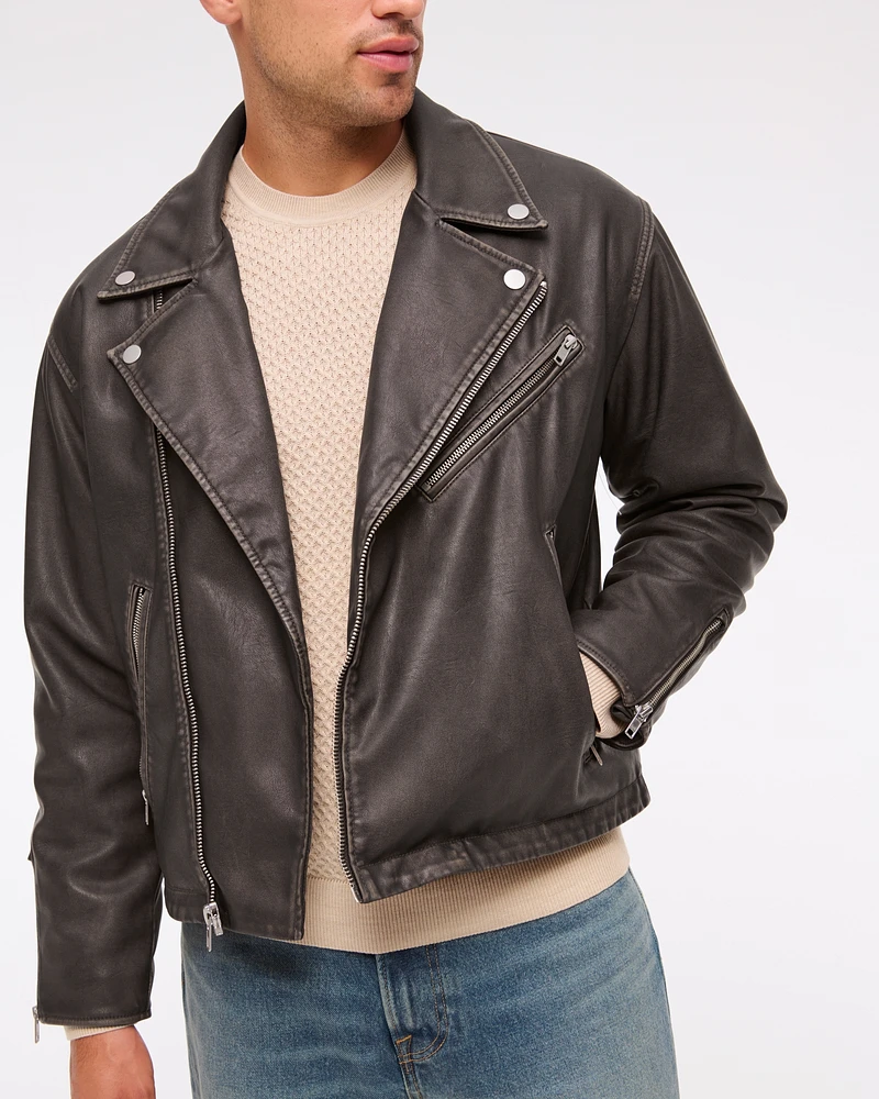 Vegan Leather Biker Jacket