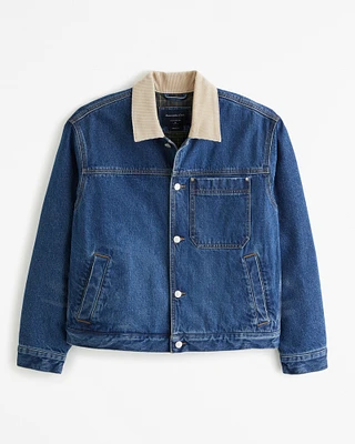 Cropped Flannel-Lined Workwear Jacket