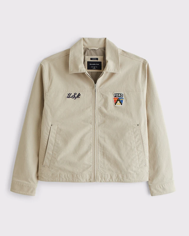 Abercrombie & Fitch Ford Cropped Zip Workwear Jacket | MainPlace Mall