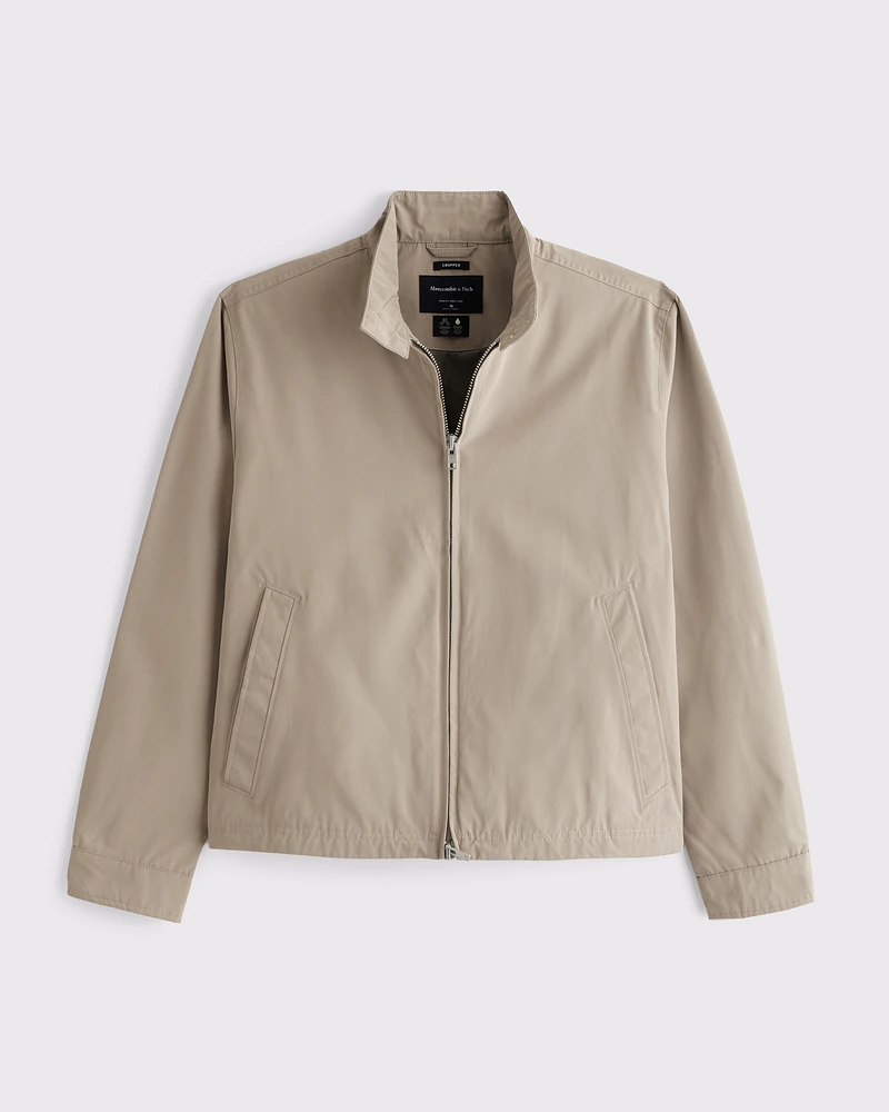 Cropped Mockneck Harrington Jacket