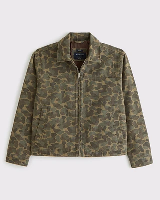 Lightweight Cropped Zip Workwear Jacket