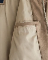 Lightweight Cropped Vegan Suede Easy Zip Jacket