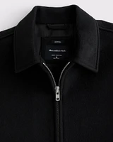 Cropped Wool-Blend Zip Jacket