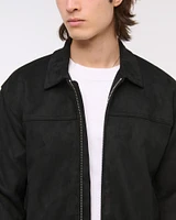 Lightweight Cropped Vegan Leather Easy Zip Jacket