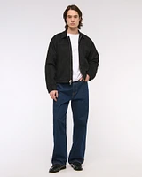 Lightweight Cropped Vegan Leather Easy Zip Jacket