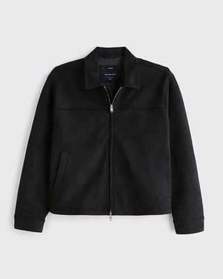 Lightweight Cropped Vegan Leather Easy Zip Jacket
