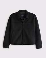 Lightweight Cropped Vegan Leather Easy Zip Jacket