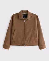 Cropped Wool-Blend Zip Jacket