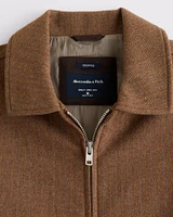 Cropped Wool-Blend Zip Jacket