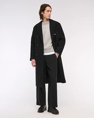 Double-Breasted Wool-Blend Coat