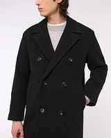 Double-Breasted Wool-Blend Coat