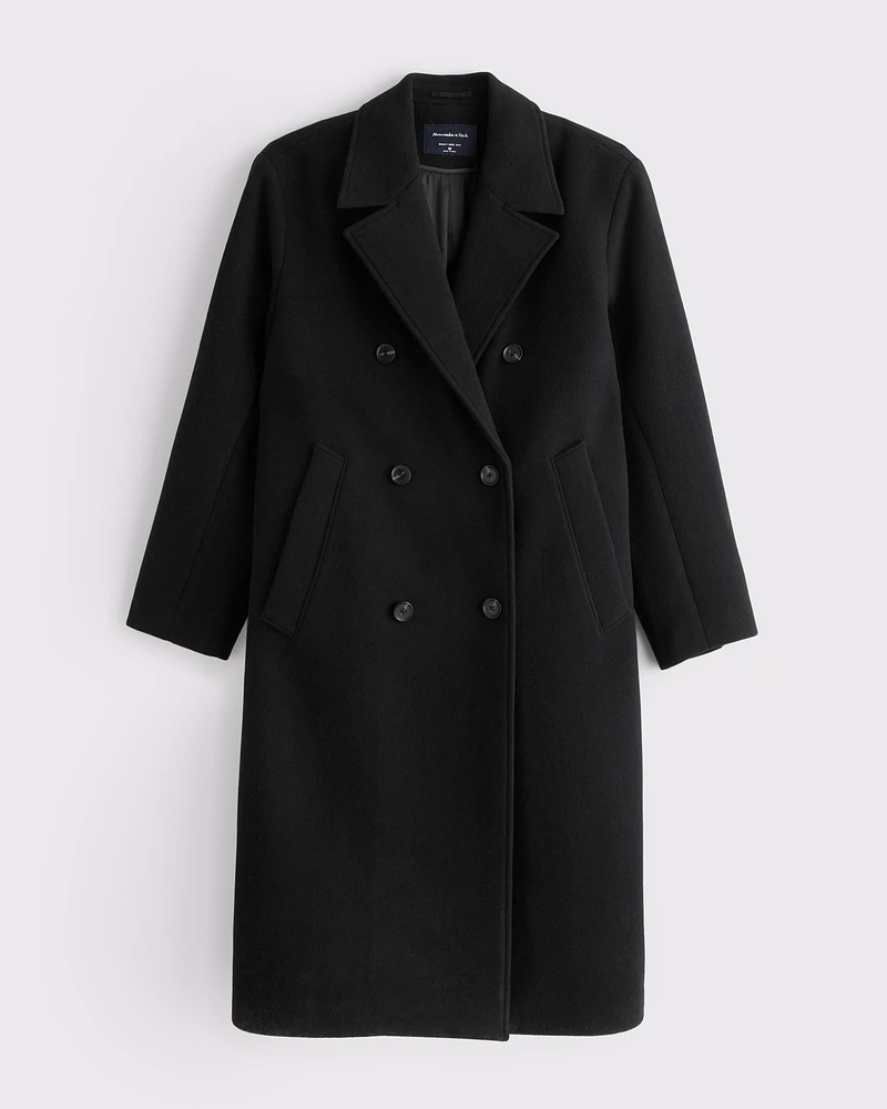 Double-Breasted Wool-Blend Coat