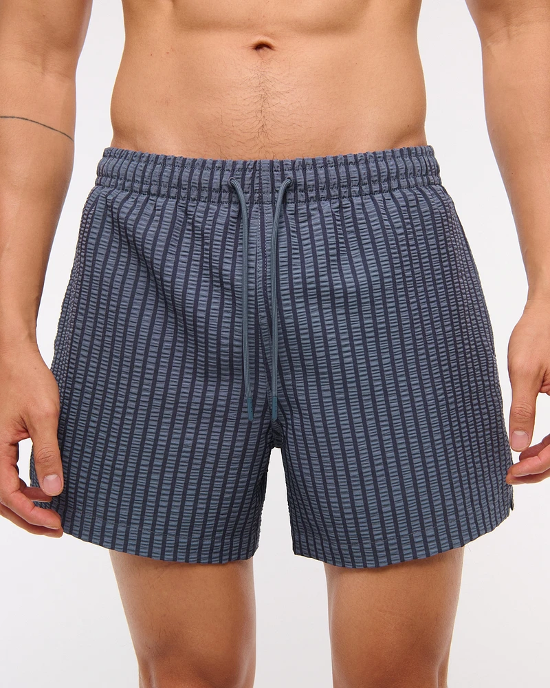 Pull-On Wide Seersucker Swim Trunk