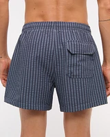 Pull-On Wide Seersucker Swim Trunk