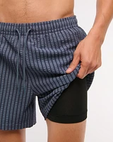 Pull-On Wide Seersucker Swim Trunk
