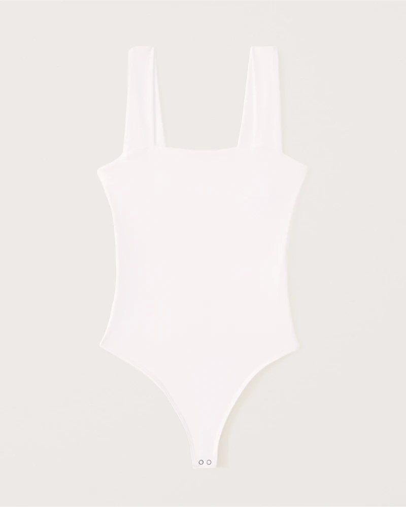 Double-Layered Seamless Fabric Squareneck Bodysuit