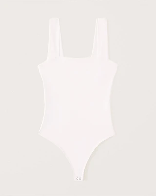 Double-Layered Seamless Fabric Squareneck Bodysuit