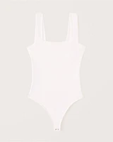 Double-Layered Seamless Fabric Squareneck Bodysuit