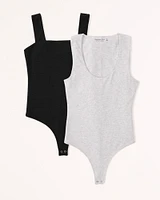 2-Pack Cotton Seamless Fabric Bodysuits