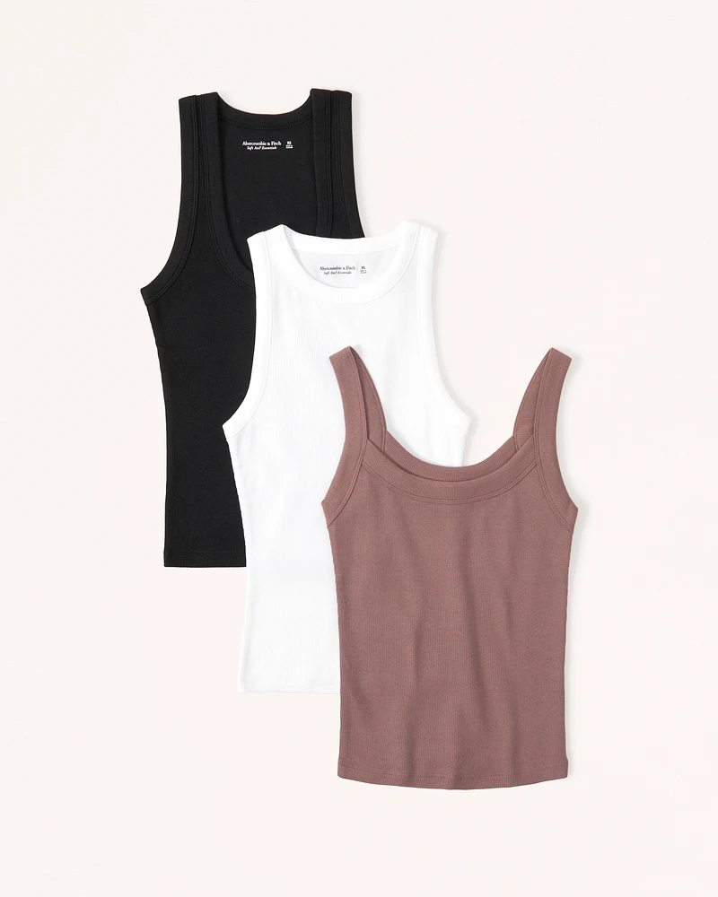 3-Pack Essential Rib Tuckable Tanks