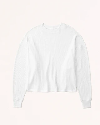 Long-Sleeve Oversized Waffle Tee