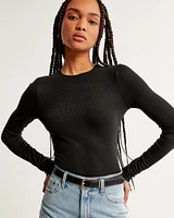 Essential Long-Sleeve Featherweight Rib Tuckable Top