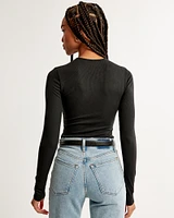 Essential Long-Sleeve Featherweight Rib Tuckable Top