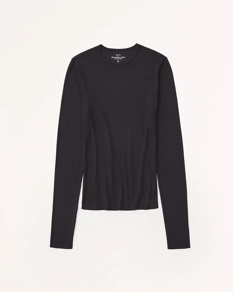 Essential Long-Sleeve Featherweight Rib Tuckable Top