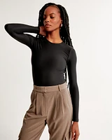 Soft Matte Seamless Long-Sleeve Crew Bodysuit