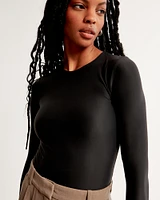 Soft Matte Seamless Long-Sleeve Crew Bodysuit