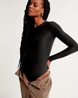 Soft Matte Seamless Long-Sleeve Crew Bodysuit