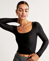 Soft Matte Seamless Long-Sleeve Squareneck Top