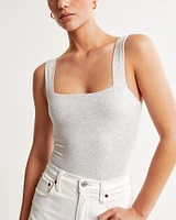 Cotton Seamless Fabric Squareneck Bodysuit