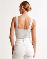 Cotton Seamless Fabric Squareneck Bodysuit