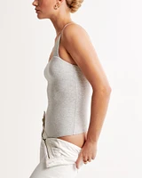 Cotton Seamless Fabric Squareneck Bodysuit