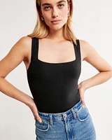 Cotton Seamless Fabric Squareneck Bodysuit